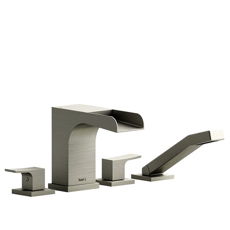 Riobel 4-Piece Deck-Mount Open Spout Tub Filler With Hand Shower ZOOP12BN